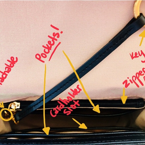 Red Leather Crossbody Bag with Detachable Wallet - Picture 2 of 8